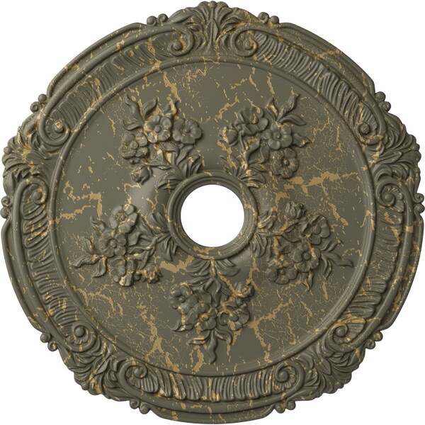 Ekena Millwork Attica with Rose Medallion (Canopies up to 4 1/2"), 26"OD x 3 3/4"ID x 1 1/2"P, Witch Hazel Crackle CM26ATWHC - main
